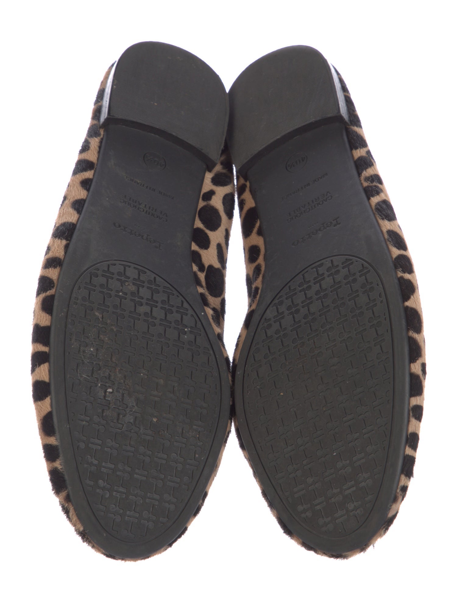 Repetto Leather Animal Print Flats